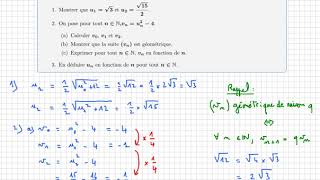 Suite • Un1√Un²12 à laide dune suite géométrique VnUn²4 • Première S • Un classique [upl. by Naima]