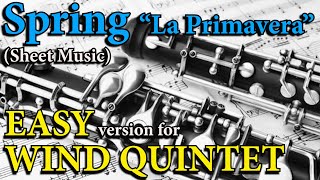 quotSpringquot by Vivaldi  Easy version for WOODWIND QUINTET Sheet Music [upl. by Ntsyrk]