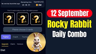 Rocky Rabbit Daily Combo 12 September  Rocky Rabbit Daily Combo Card Today [upl. by Beacham]