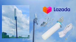 4G FLAT OUTDOOR ANTENNA UNBOXING amp INSTALLATION signal Ng globe at home wifi lumakas [upl. by Enneicul]