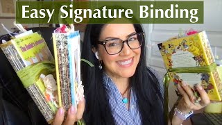 Easy Signature Binding  Follow My Process  Little Golden Book Junk Journals [upl. by Ojok162]