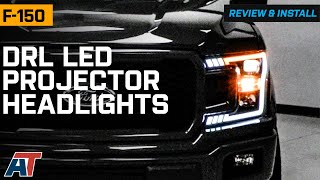 20182020 F150 DRL LED Light Bar Projector Headlights Review amp Install [upl. by Haym]