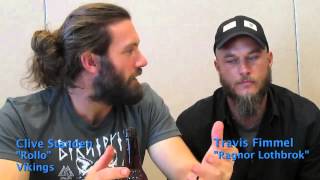 SDCC 2014 Clive Standen quotRolloquot amp Travis Fimmel quotRagnorquot from Vikings [upl. by Lleuqar]