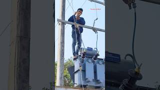 Electrical isolator work lineman power isolator electrican lineman shorts shortfeed [upl. by Ahsen33]