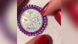 1 needle flat stitch and rhinestone banding [upl. by Angle]