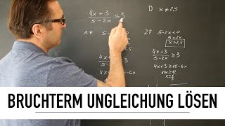 Wie löse ich eine Bruchterm Ungleichung   Fallunterscheidungen  Zeichnerische Lösung [upl. by Pulsifer]