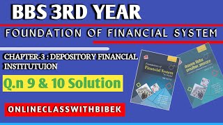 bbs 3rd finance Depository Financial institution Qn 9amp10 Solution Books Question [upl. by Stephen]