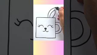 Çok sevimli bardak çizimi kolayçizimler howtodraw easydrawing shortvideo çizim art cutecuple [upl. by Denn24]