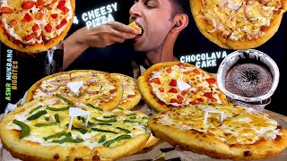 EATING 4 DIFFERENT TYPES CHEESIEST PIZZA MUKBANG ASMRCHOCO LAVA CAKEDRINKING GULPING PEPSI SOUNDS [upl. by Ocsirf616]