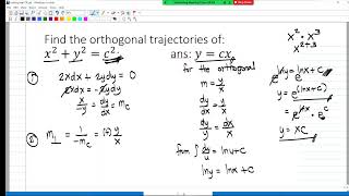 Differential Equations Orthogonal Trajectories [upl. by Utley685]