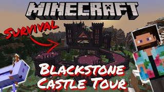 Castle Tour Minecraft Survival  Blackstone Castle and World Tour  Bedrock 119 [upl. by Lemmuela341]