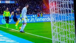 Perisic passaggio di testa ad Handanovic in Inter  Roma [upl. by Ahseiat]