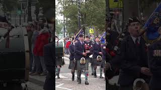 pipeband lead 2024 remembrancesunday military amp veterans parade in Perth scotland reels [upl. by Assenar]