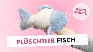 KuscheltierFisch selber nähen  gratis Schnittmuster [upl. by Poole997]