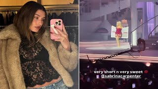 Hailey Bieber Has Chic PostBaby Night Out with Kendall Jenner at Sabrina Carpenter Concert [upl. by Zoes]