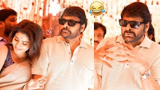 See How Chiranjeevi Making Fun with Iswarya Menon at Nagabandham Pooja Ceremony  Aruna Media [upl. by Hughett]