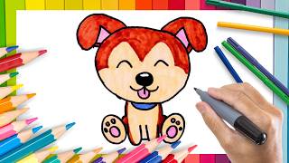 como dibujar un perro kawaii paso a paso [upl. by Branscum]