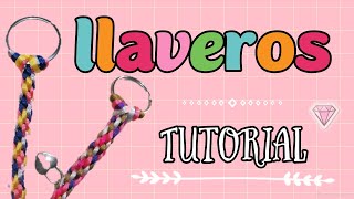 LLAVEROS Tutorial  Cola de Ratón Fácil Cómo hacer un llavero trenzado [upl. by Rellek896]