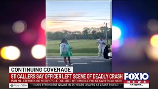 911 callers say officer who collided with motorcyclist left the scene [upl. by Yrrok193]