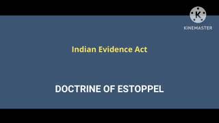 ESTOPPELIndian evidence actsec115 to 117 [upl. by Nylloh]