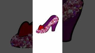 DIY glitter purple lady shoes high heels creative ideas for kids kids coloring kidsart craft [upl. by Ymrots]