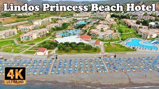 Lindos Princess Beach Hotel in 4K Rhodes Greece [upl. by Lidia]