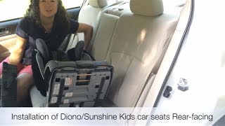 How to Install a Diono car seat rearfacing LATCH  rearfacing tether [upl. by Atenik636]