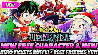 NEW FREE CHARACTER amp NEW HERO TICKETS BUFF  BEST FREEBIES YET My Hero Ultra Rumble [upl. by Ahsinan]