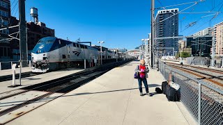 Amtrak’s California Zephyr departs Denver Union Station 962024 [upl. by Lonee]