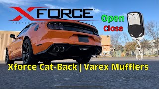 2020 Mustang GT  XForce Catback w Varex Valved Muffler  Installation  Sound Clips [upl. by Enneirdna]