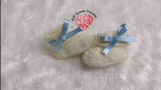 Zapatitos para bebé Recién Nacido tejido a Crochet [upl. by Papst925]