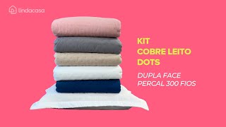 Colcha Cobre Leito Dots 300 Fios Dupla Face Liso  Linda Casa [upl. by Ecirehc]