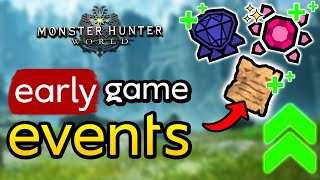 EVERY Player Should Do These EARLY Events  Monster Hunter World Guide [upl. by Ahsekim]