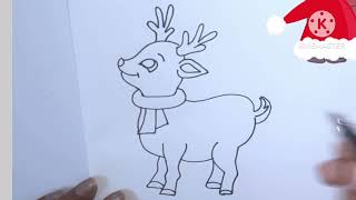 Reindeer drawing step by stephow to draw reindeer [upl. by Eniawtna3]