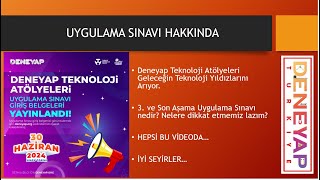 Deneyap Teknoloji Atölyeleri 3 Aşama Uygulama Sınavı Detaylı Anlatım [upl. by Aicatsue886]