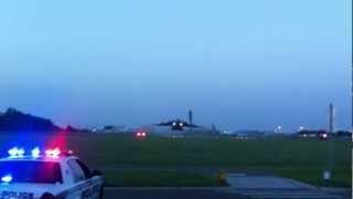 Military C17 cargo plane taking off from Peter O Knight Airport on Davis Islands [upl. by Nohsyar]