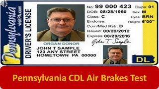 Pennsylvania CDL Air Brakes Test [upl. by December329]