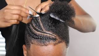 How To Do Mens Braids With A High Top Fade Braids Hairstyles with Braiding Hair Added [upl. by Hay]