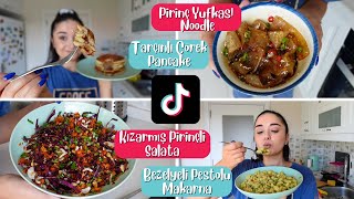 TİKTOK TARİFLERİ  Tarçınlı Çörek Pancake Pirinç Yufkasından Noodle Kızarmış Pirinçli Salata [upl. by Siurad]