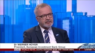 EIB ready to support international efforts with ambition  W Hoyer at BBC World Business Report [upl. by Gobert]