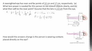 712b  Optics  Human Eye Corrective Lenses Calculations [upl. by Herschel714]