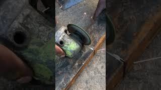 Cutting a metal pipe in two pieces with an angle grinder using an electric grinder satisfying [upl. by Tirb]