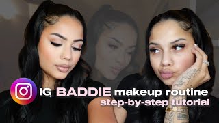 IG BADDIE makeup routine stepbystep tutorial [upl. by Lehcyar]