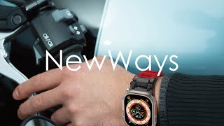 NewWays Rugged Fluoroelastomer FKM Apple Watch Band for Men Stainless Steel Adapters [upl. by Hoopen]