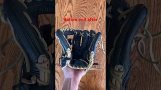 Before and after Wilson a1000 reshaped using water method baseball baseballglove breakin [upl. by Torto]