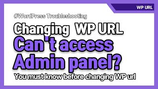 How to recover WordPress admin panel from wrong URL settings [upl. by Anyr]