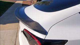 Tesla Model 3 Carbon Fiber Spoiler Jupiter V Style [upl. by Innattirb722]