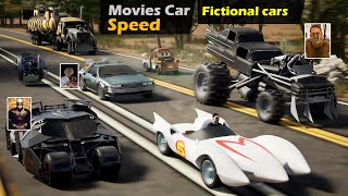 Fictional Cars and Movies Car Speed  Top Speed of Fictional Cars [upl. by Oinotla]