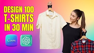 I Made 100 TShirt Designs For Print on Demand in 30 Minutes [upl. by Ainola955]