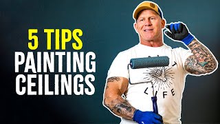 HOW TO paint ceilings FAST and like a professional PAINTER [upl. by Aikehs]